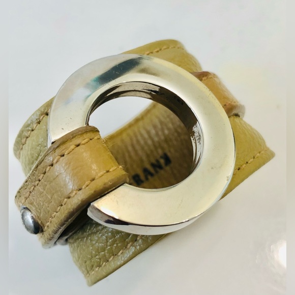 Frank Genuine Leather wide bangle bracelet( unisex)